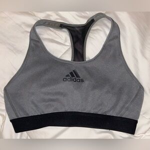 Adidas Black and Gray Sports Bra Women’s Medium